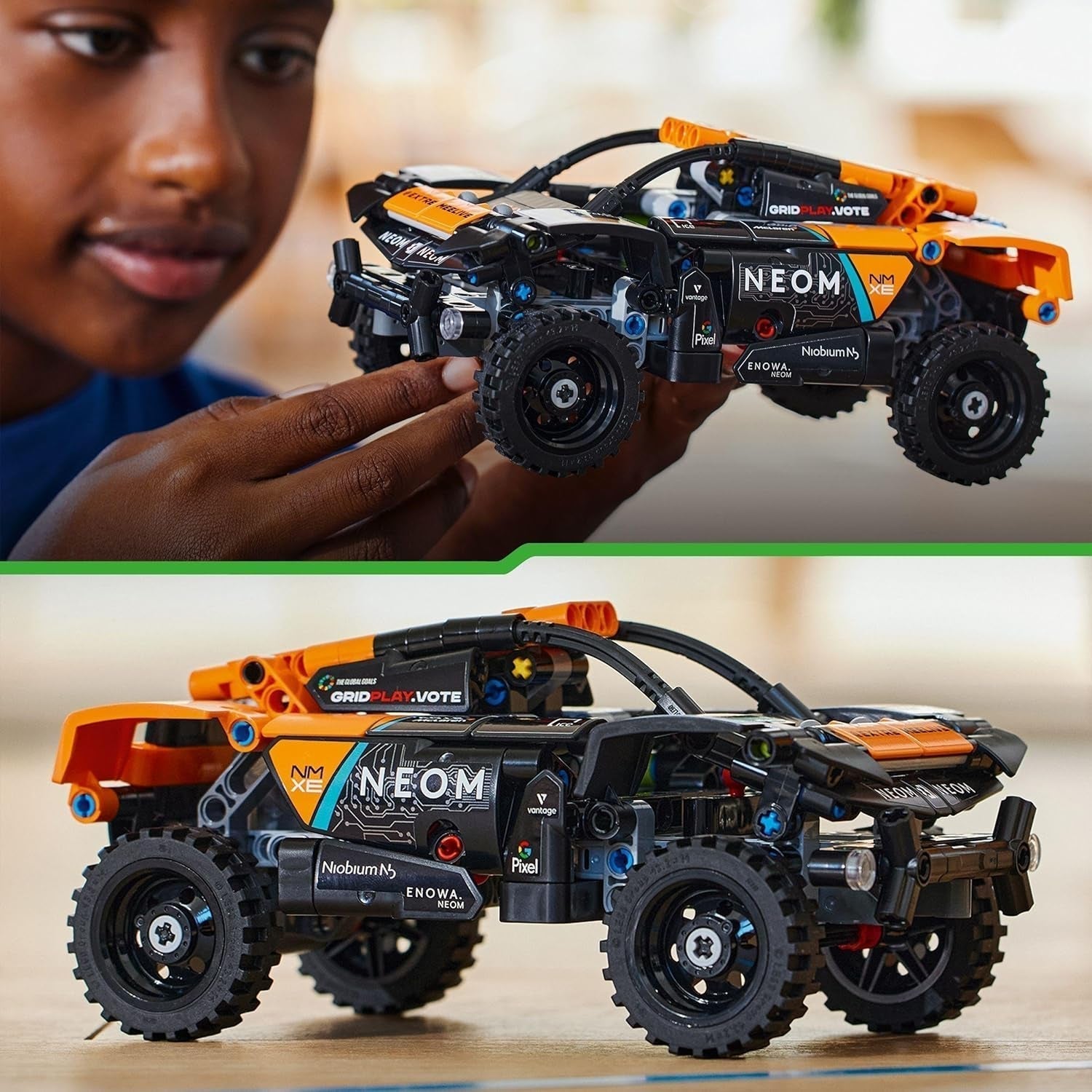 LEGO Technic NEOM McLaren Extreme E racewagenset, motorspeelgoed voor kinderen, bouwbare windwagen, technisch cadeau voor jongens en meisjes vanaf 7 jaar 42166 Bouwsets Besuche in LEGO-Store