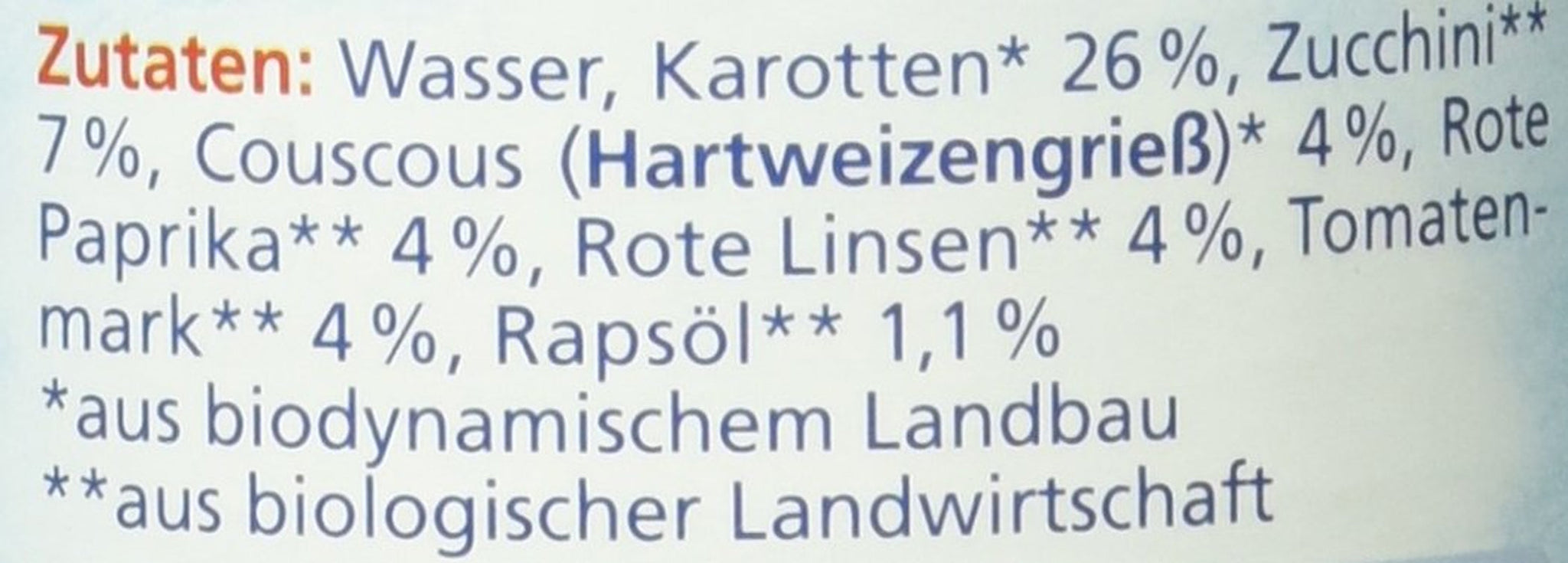Biologische linzenstoofpot met couscous (vanaf 6 maanden), 190 g