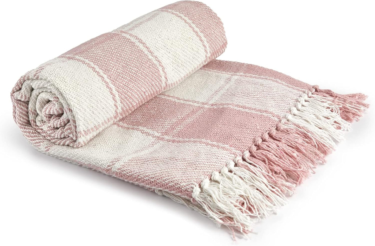 Frisco plaid, Gerecycled katoen, Traditioneel, Plaid, Voor stoel, bank, bank, plaid, deken, Antraciet, 127 X 152 Cm Emma Barclay Bedden en Dekbedden Blozen roze 90X100" (228X254Cm)