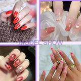 Volledige dekking kunstnagels 504-pack 12 maten kunstnagels met nagellijm Acryl kunstnagels met opbergdoos voor nagelstudio's en doe-het-zelf nagelkunst voor thuis (vierkant)