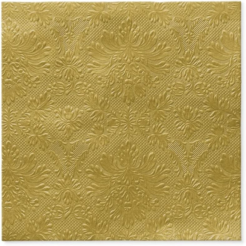 PAW - 3-laags servetten (33 x 33 cm) I 20 stuks I Perfect voor verjaardagen, feesten, bruiloften, communies en feestdagen I Gekleurde papieren servetten - speciale gelegenheden, ornamenten I Inspiration Classic (goud)