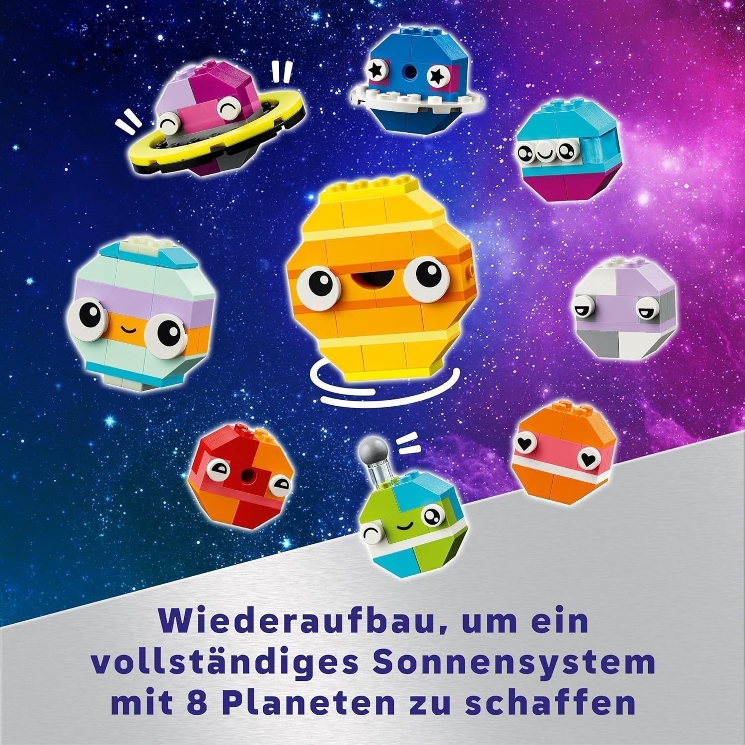 LEGO Classic Creative Space Planets Zonnestelsel Bouwmodel voor kinderen Ruimtespeelgoed met raket Ruimteschip Planeten en buitenaardse wezens Cadeau voor kinderen vanaf 5 jaar Jongens en meisjes 11037 Bouwsets bij LEGO-Store