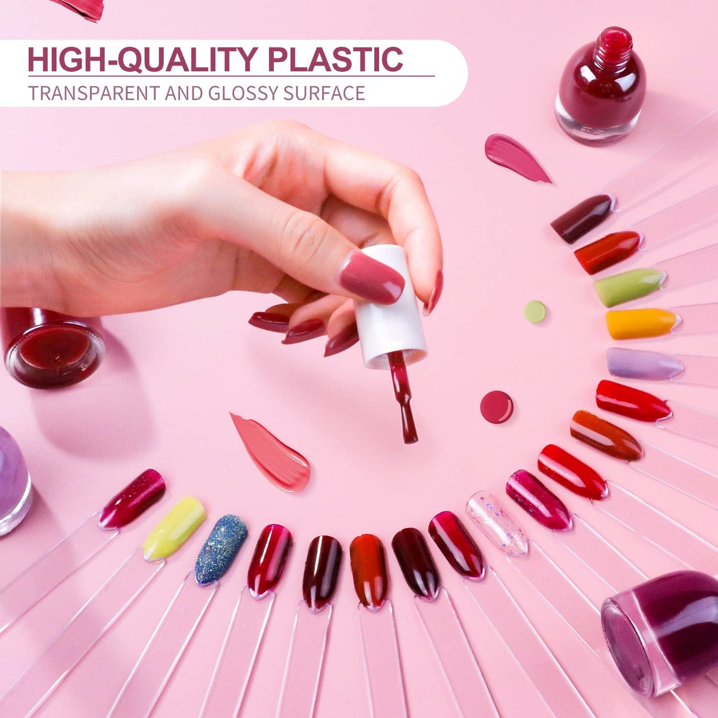 100 stuks Nail Art Tips Ring Stick, Nagelspitzen Nagel Display Transparante Nägel Kunstspitzen Sticks, Nagelkunst Praxis Für Nagelstudio en Anfänger Display DIY Nail Art Tips