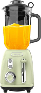 Cecotec Keukenmixer Retro Power Zwart Titanium Retrogroen. 1200 W Maximale Leistung, 2 Geschwindigkeiten, 4-Klingen-Messer Mit Schwarzer Titanbeschichtung en 1.5L Krug, Vintage-Design in Grün Kitchen Naty Shop