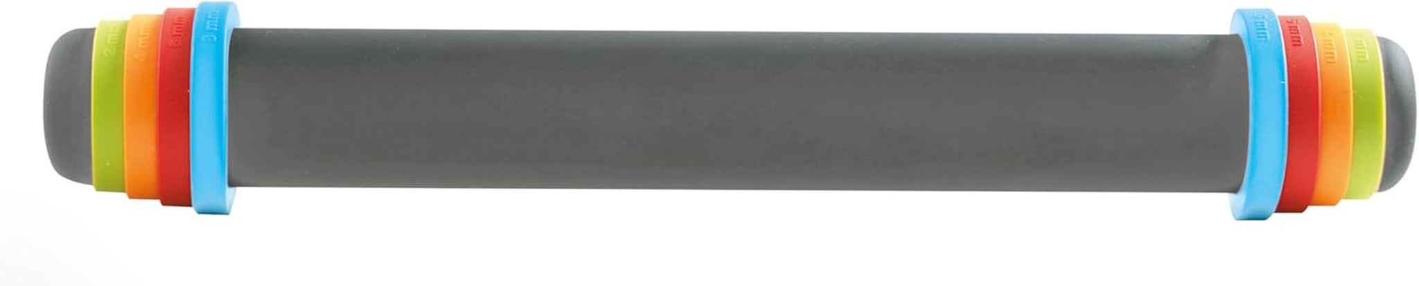 MASTRAD - Deegroller - Grijs - met verstelbare ringen - 2 mm voor vers deeg, 4 mm voor taarten, 6 mm voor zandkoekjes, 8 mm voor pizza - gemaakt van siliconen - met antiaanbaklaag - BPA vrij - 41 cm