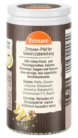 Ostmann Gewürze - Zitronenpfeffer Gewürzzubereitung | Voor saladedressings, sauzen en visgerechten 40 g in Der Streudose