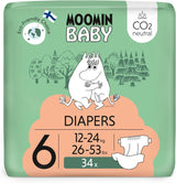 Moomin Baby Eco-luiers, maat 3, 5-8 kg, 48 stuks, premium zachte luiers | Zacht en huidvriendelijk, ademend, absorberend, geen onnodige chemicaliën |