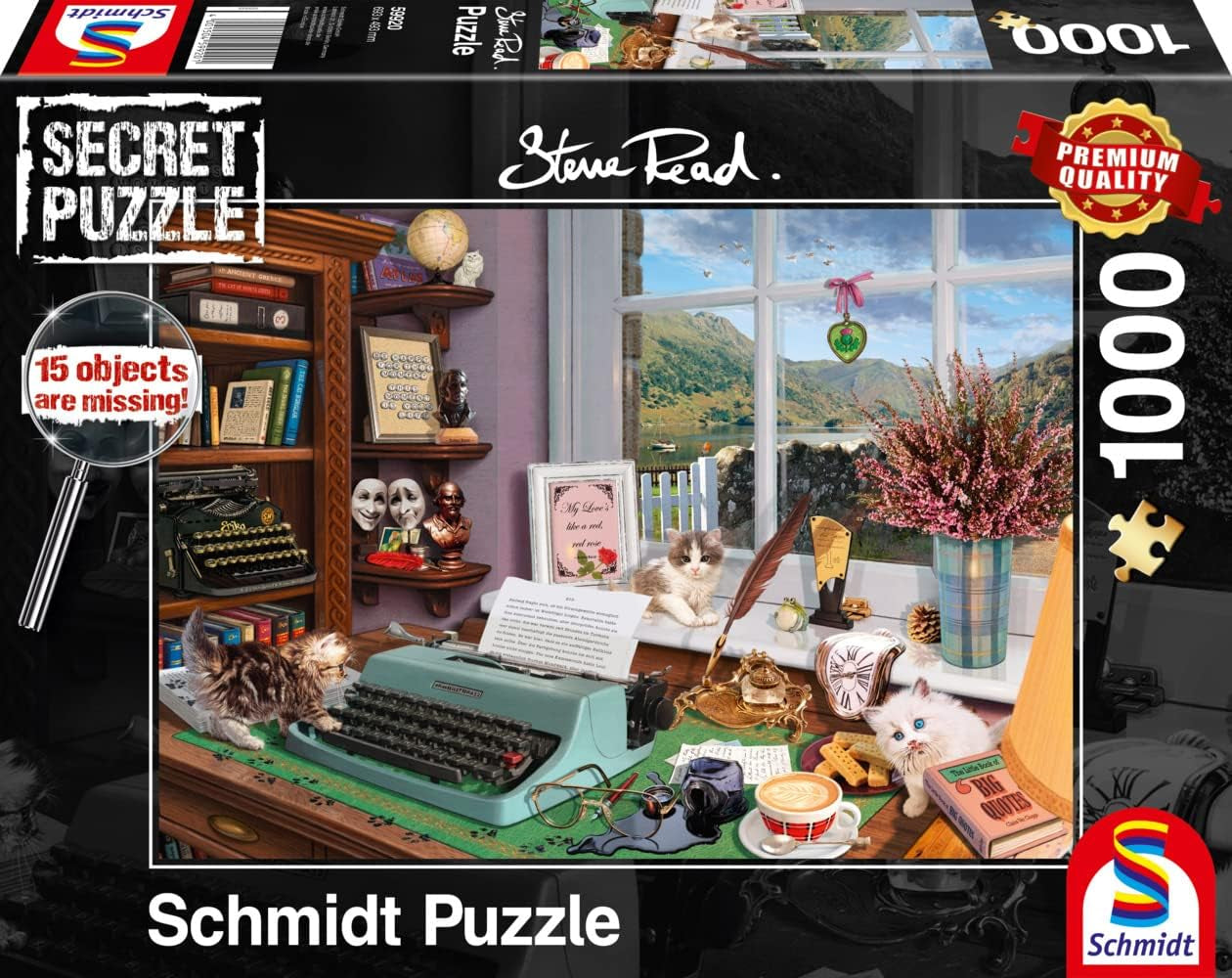Schmidt Spiele 59920 Aan het bureau, geheime puzzel van 1000 stukjes Puzzel Naty Shop Standaardtitel