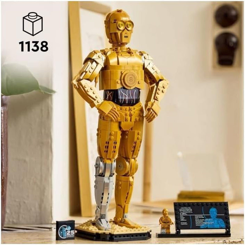 LEGO Star Wars C-3PO B, bouwbare Droid, model om te verzamelen, bouwen en tentoon te stellen, nostalgisch cadeau-idee voor volwassenen en fans, verzamelstuk, fantasiespeelset 75398 Bouwsets Besuche in LEGO-Store