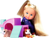 Simba Evi Love cavia's speelpop met twee cavia's en huis, waterfles en wortels, 12 cm, vanaf 3 jaar