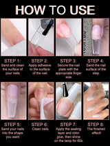 EBANKU 500 stuks kunstmatige nep-nageltips matte zachte gel heldere tips kunstmatige nageltips voor nagelverlengingen valse nagelset 12 maten-A