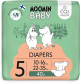 Moomin Baby Eco-luiers, maat 3, 5-8 kg, 48 stuks, premium zachte luiers | Zacht en huidvriendelijk, ademend, absorberend, geen onnodige chemicaliën |