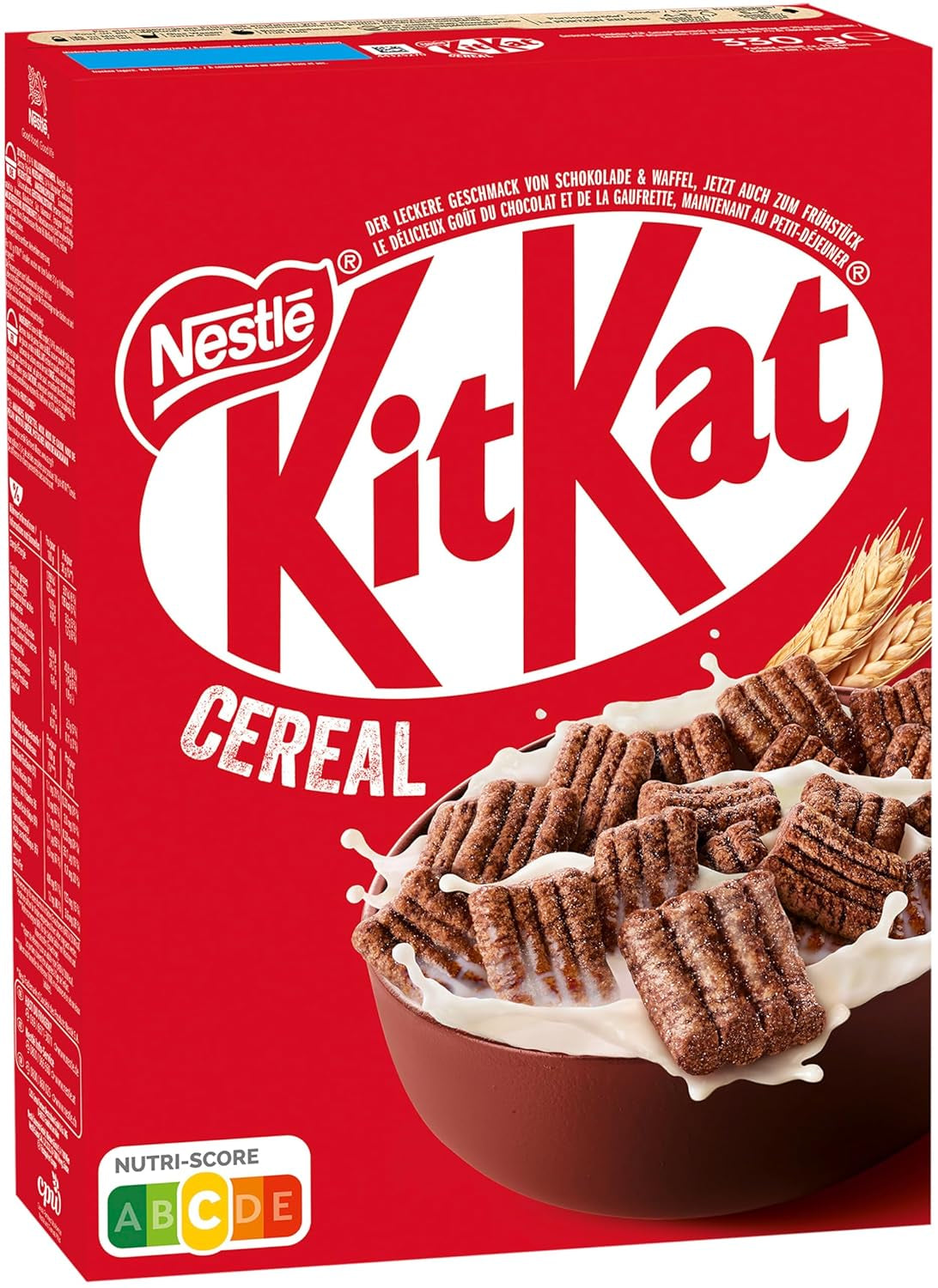 Nestlé Cereal, knapperige ontbijtgranen met typische wafel en heerlijke chocolade, 1 pakje (1 x 330 g)