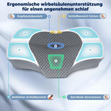 SAHEYER orthopedisch kussen neksteunkussen hoofdkussen, ergonomisch nekkussen zijslaper kussen 60 X 40 X 13/11 cm traagschuim kussen voor zijslaper, rug en buik Cervicale orthopedische kussens Naty Shop