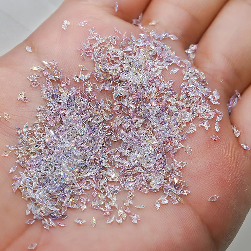 50 stuks Kleine Zirkonia Ruit Glitter Nagelstenen Sleutelhangers Gemengde Kleuren Fonkelende Steentjes Nagelbedels Mini Ruit Nagelkristallen Diamanten Nagels Steentjes Nagelbedels Nagelaccessoires Nagelkunst
