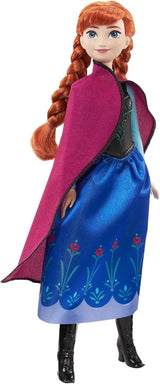 Mattel Disney Princess Anna-pop, The Ice Queen-pop, Gekamd haar, Mobiel, In reispak, Afneembare cape, Disney-cadeaus, 3 jaar oud speelgoed, HLW49 Naty Shop-poppen