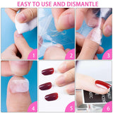 ® 100 nagelsjablonen en 1 vel met 24 doorzichtige zelfklevende schijven voor nagels, nagelverlengingssjablonen, zelfklevende gelnagelverlengingssjablonen, kunstnagelaccessoires