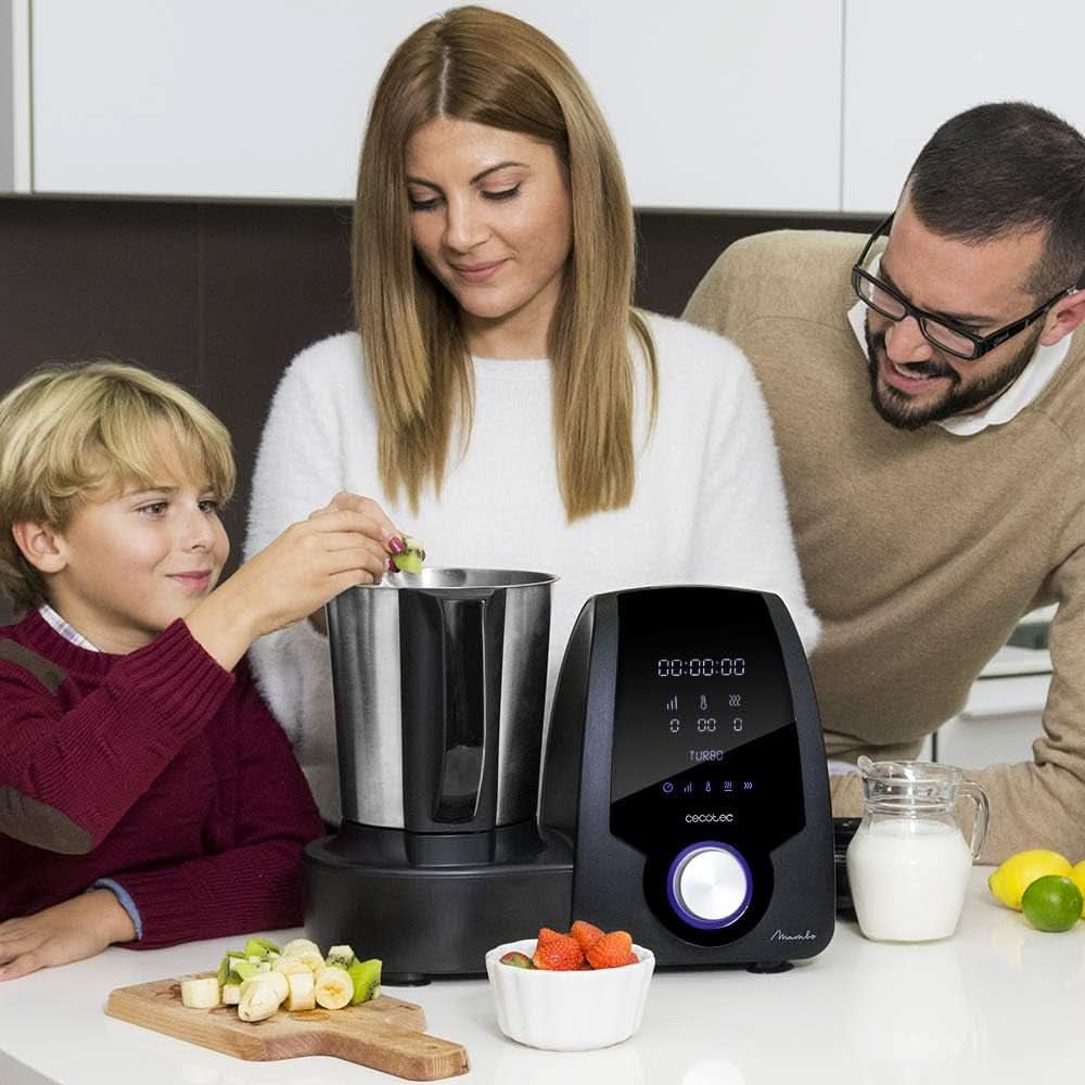 Cecotec Mambo 6090 Multifunctionele keukenmaschine, 1700 W, 23 functies, Krug Mit Fassungsvermögen 3,3 l, 3 Teller Gleichzeit, 10 Geschwindigkeitsstufen, Timer Keukenrobots en Mixers Naty Shop