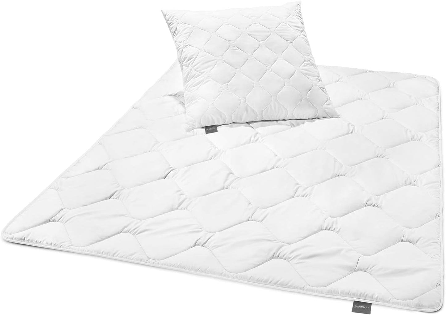 Traumnacht Cosy - Beddenset 4 seizoenen, 1 x gedeeld dekbed 135 x 200 set en 1 x kussen 80 x 80 cm, Ã-ko Tex gecertificeerd, wit, ontwikkeld in Duitsland, (pak van 2) Quilts en quilts Naty Shop All Seasons Mono dekbed 135 x 200 set