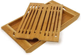 Relaxdays Broodmand op wielen met lade, bamboe, HxBxD: 21 x 40,5 x 28 cm, snijplank hout, naturel & bamboe ca. 3 x 37 x 21,5 cm Snijplank met kruimellade voor eenvoudige reiniging naturel Voedselbewaardozen Naty Shop