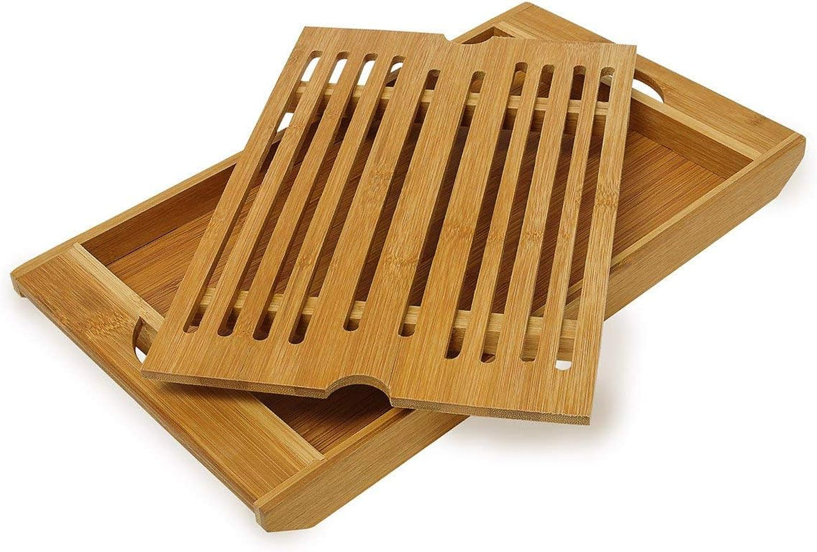 Relaxdays Broodmand op wielen met lade, bamboe, HxBxD: 21 x 40,5 x 28 cm, snijplank hout, naturel & bamboe ca. 3 x 37 x 21,5 cm Snijplank met kruimellade voor eenvoudige reiniging naturel Voedselbewaardozen Naty Shop
