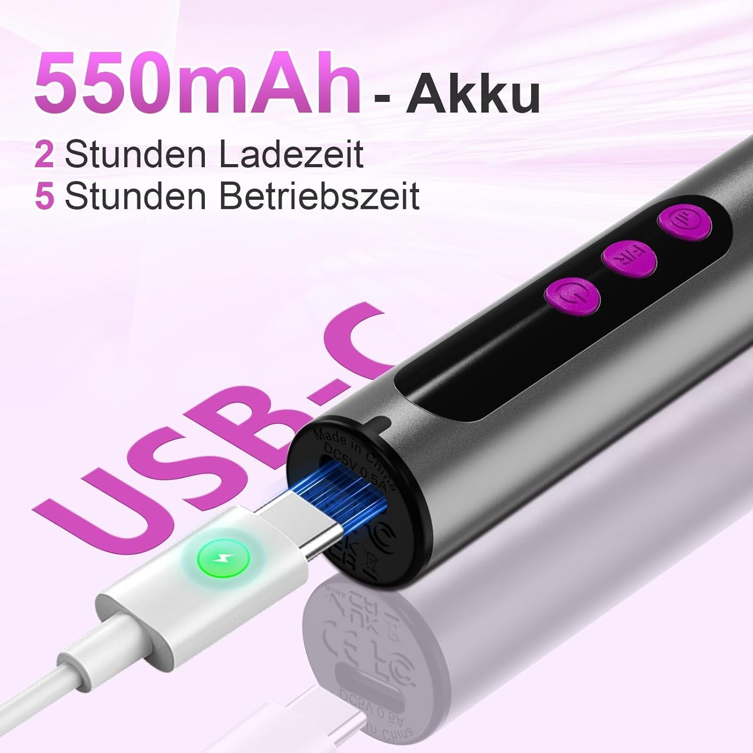 Draadloze elektrische nagelvijl - 35000 RPM voor gelnagels, 12 in 1 professionele nagel- en acrylnagelvijl, manicure- en pedicureset met 5 snelheden