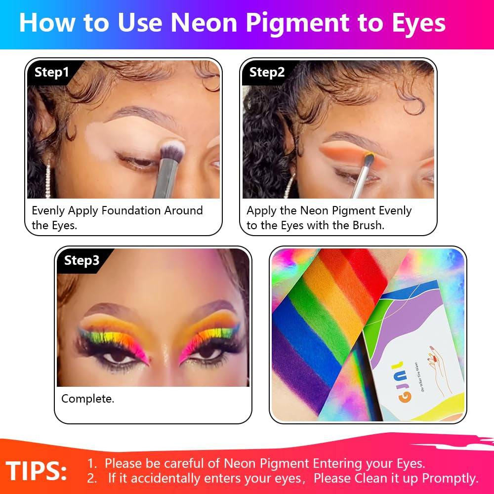 Neon Fosfor Pigment Pulver Für Nägel Lidschatten - 12 Kleuren Neon Nagel Glitzer Augenpulver Maniküre Halloween Neon Make-Up Decoratie Nail Art Staub Pigment