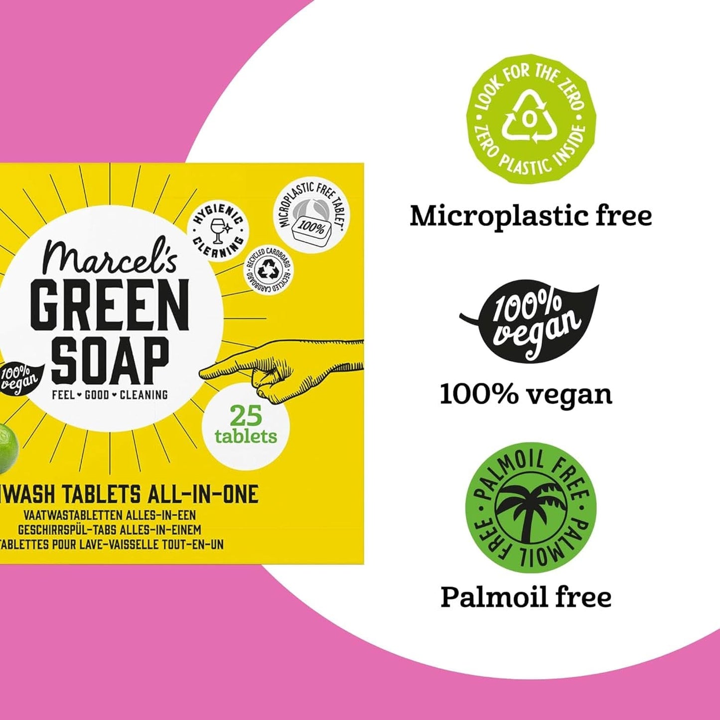 Marcel'S Green Soap Vaatwastabletten All-In-One - Grapefruit & Limoen - 25 stuks Keukenwasmiddelen Naty Shop