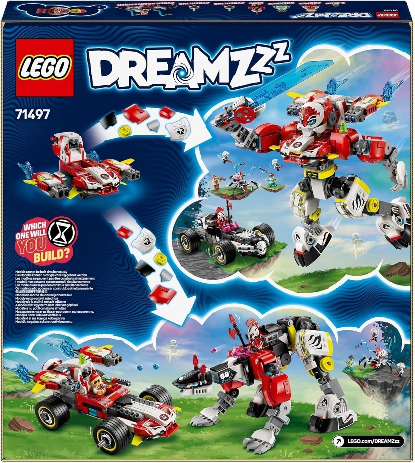 LEGO Dreamzzz Cooper's Tiger Mecha en Zero'S Hot Rod Auto, speelgoedauto voor kinderen, cadeau voor 9-jarige jongens en meisjes, 2-in-1 speelset met mecha en minifiguren 71497 Bouwsets Besuche den LEGO-Store