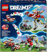 LEGO Dreamzzz Cooper's Tiger Mecha en Zero'S Hot Rod Auto, speelgoedauto voor kinderen, cadeau voor 9-jarige jongens en meisjes, 2-in-1 speelset met mecha en minifiguren 71497 Bouwsets Besuche den LEGO-Store