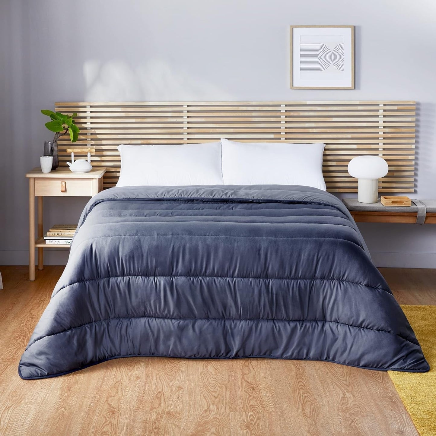 Pikolin Home - Omkeerbaar dekbed 300 G - Tweekleurige Scandinavische vulling - Voor bed 135 - Gezellig, warm, ademend, mosterdgeel, 220 X 220 Cm Dekbedden en dekbedden Naty Shop