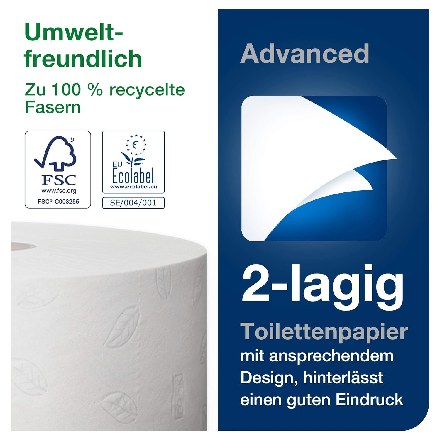 Toiletpapier Tork Jumbo Wit T1, Advanced, 2 lagen, 6 × 380 M, 472118