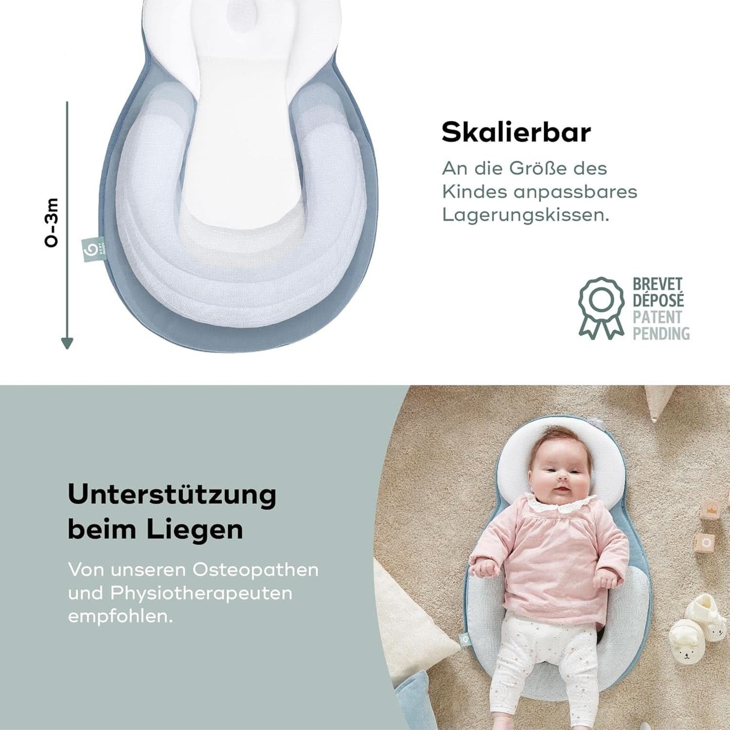Babymoov Cosydream Mozaïek positioneringskussen voor baby's om krampjes te verlichten en plagiocefalie te voorkomen, 0-3 maanden Accessoires Voeding en borstvoeding Bebe Naty Shop