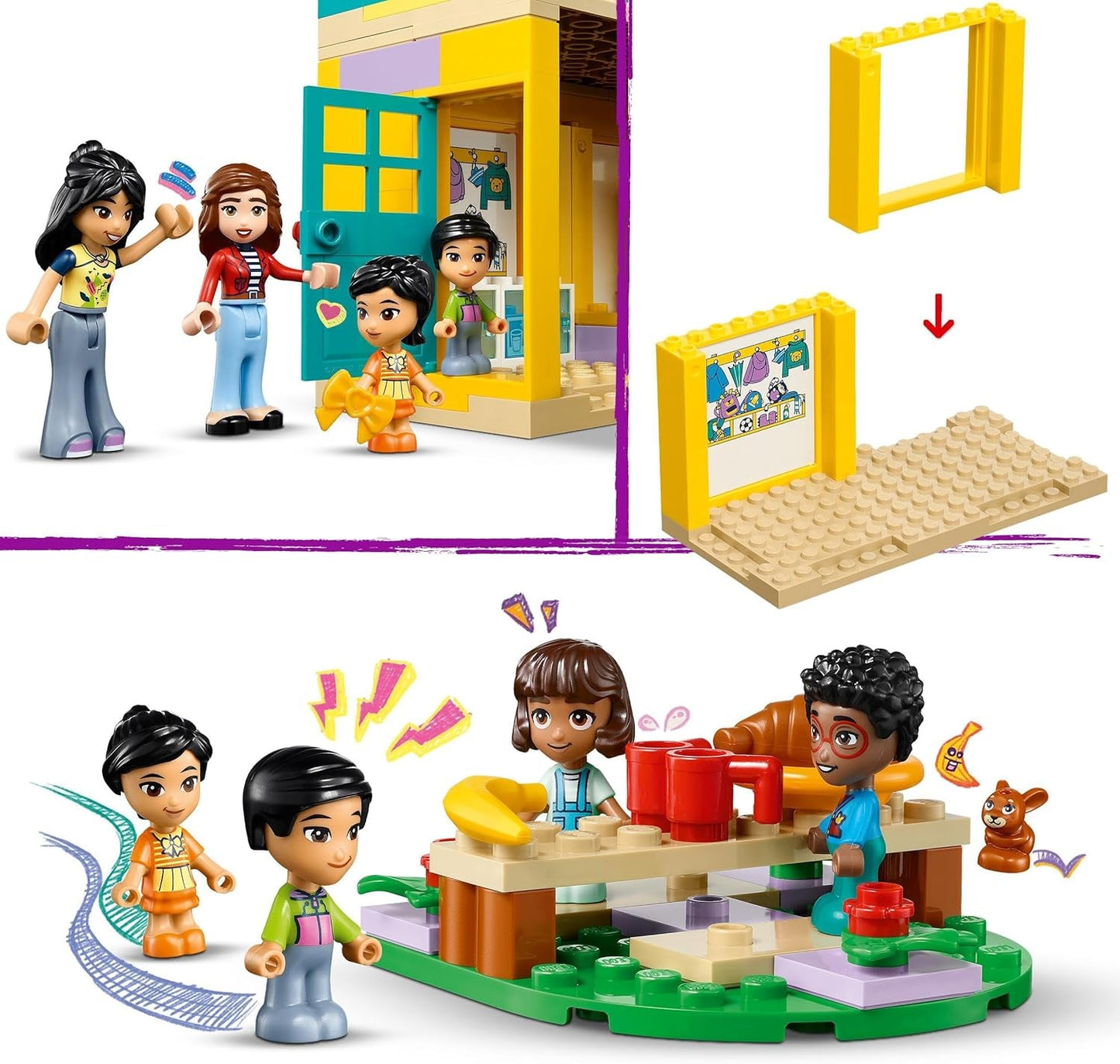 LEGO Friends Heartlake City Kleuterschoolspeelset voor meisjes en jongens van 4 jaar oud Creatief rollenspel met 2 figuren en 4 microfiguren Sociaal ontwikkelingsspeelgoed 42636 Bouwsets Besuche in LEGO-Store