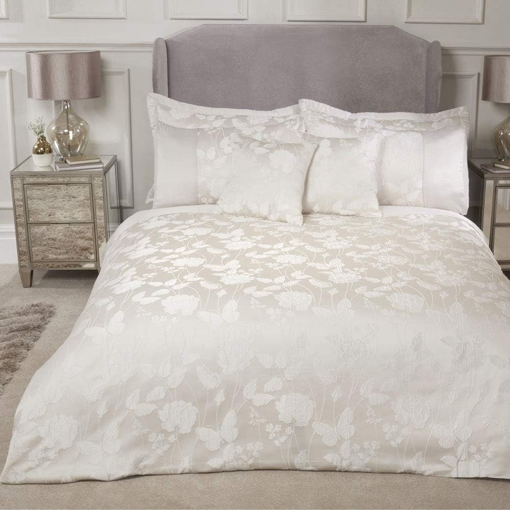 Emma Barclay Butterfly Meadow-dekbed voor kingsize bed, 100% polyester, crèmekleurige dekbedden en dekbedden Naty Shop crèmekleurig tweepersoonsbed