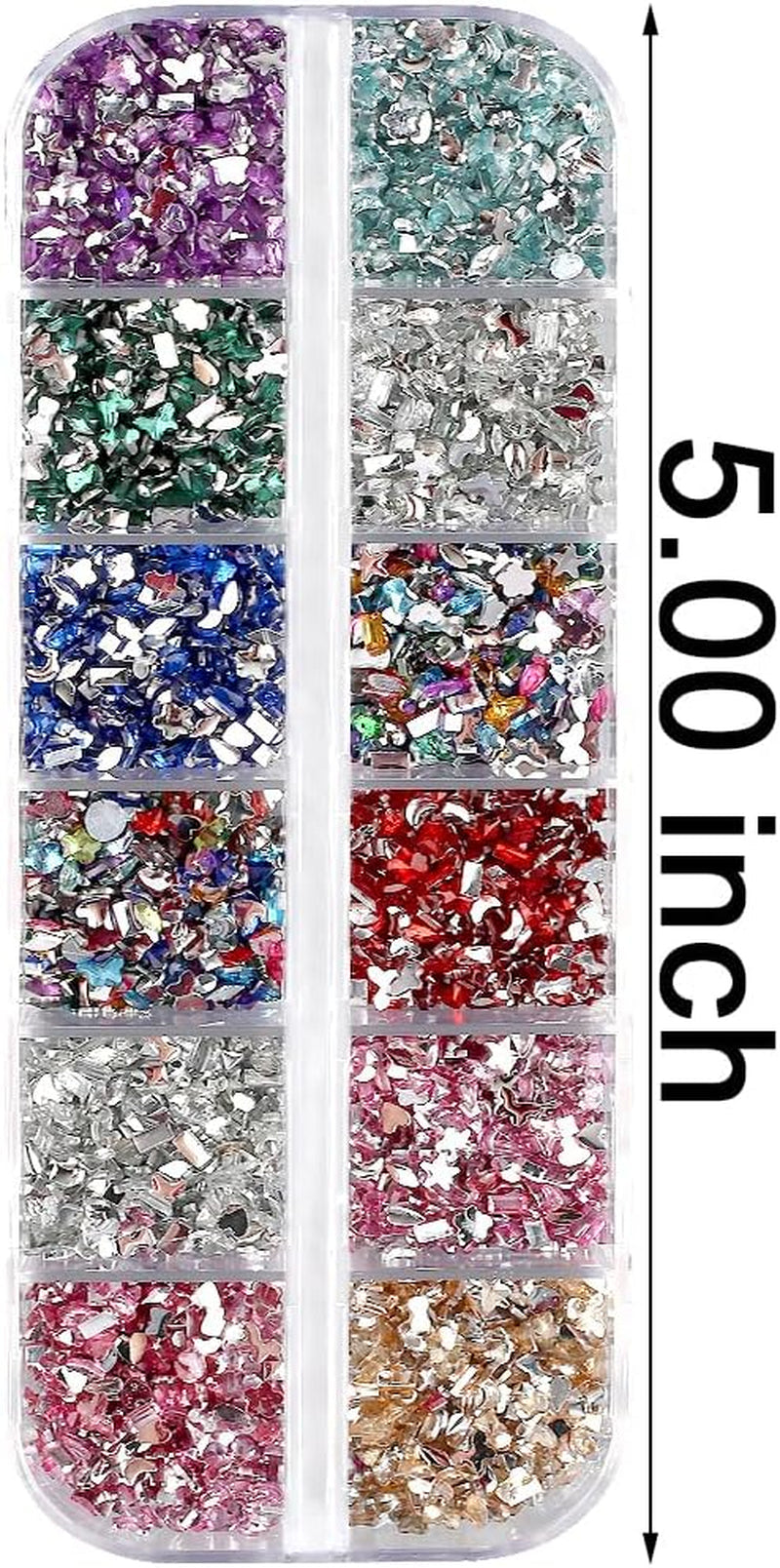 2000 stuks Bunte Strasssteine ​​Nägel Glitzersteine ​​nagelbedels Nailart Edelsteine ​​nagelsteen Glitzer Steine ​​nagelbedels Nägel Zubehör Kristalle Diamant Nageldesign Strass Nail Art Rhinestones Nail Gems