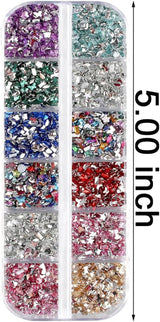 2000 stuks Bunte Strasssteine ​​Nägel Glitzersteine ​​nagelbedels Nailart Edelsteine ​​nagelsteen Glitzer Steine ​​nagelbedels Nägel Zubehör Kristalle Diamant Nageldesign Strass Nail Art Rhinestones Nail Gems