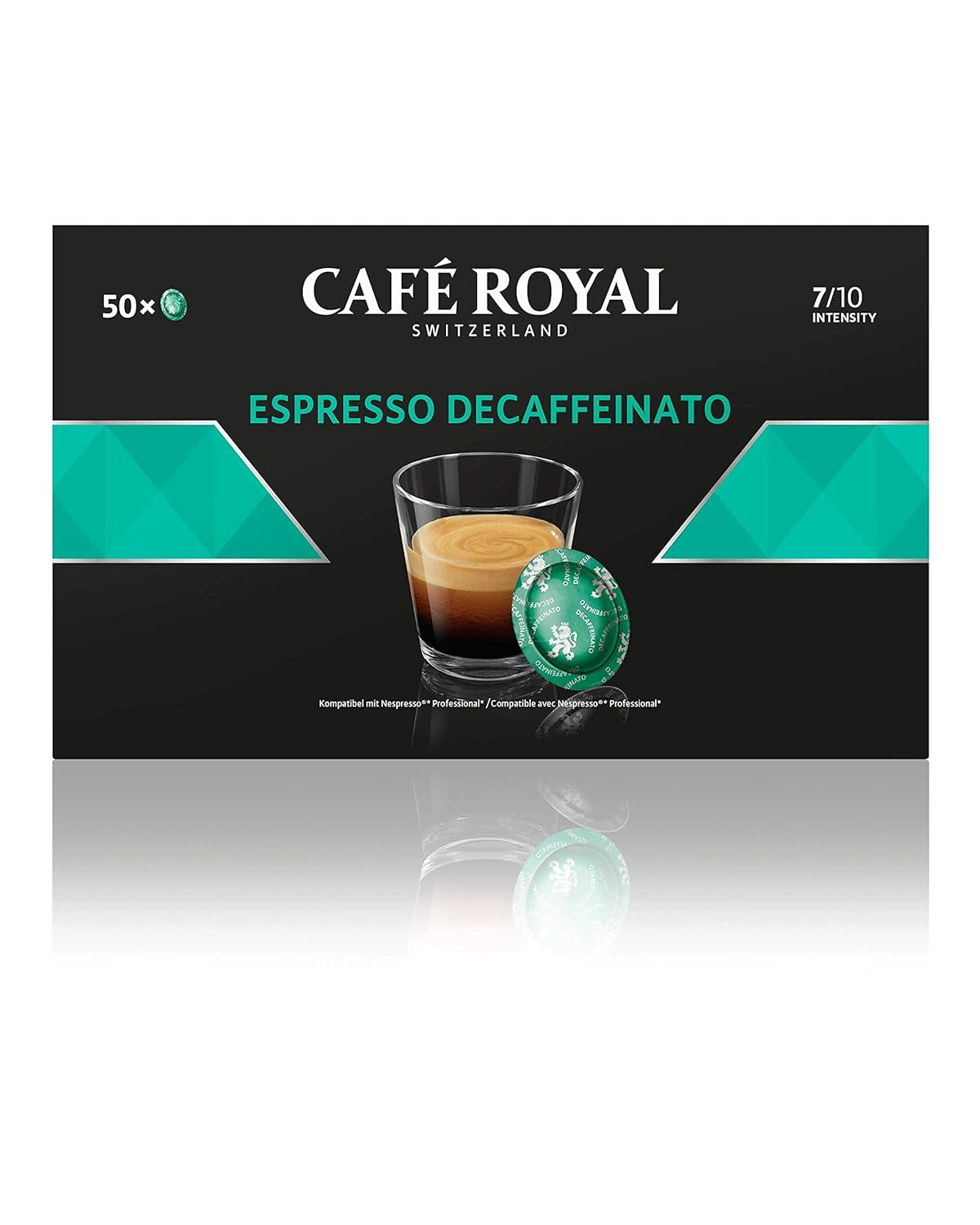 Espresso Forte 50 Pads voor professionele Nespresso Machine - 7/10 Intensiteit - UTZ-zertifiziert & Espresso Decaffeinato 50 Pads voor professionele Nespresso Machine - 7/10 Intensiteit