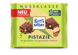 Ritter Sport Pistachio, melkchocolade met fijne stukjes pistache, een chocoladeklassieker, perfect om te snoepen en te genieten, een geweldig cadeau-idee, 12 repen x 100 g