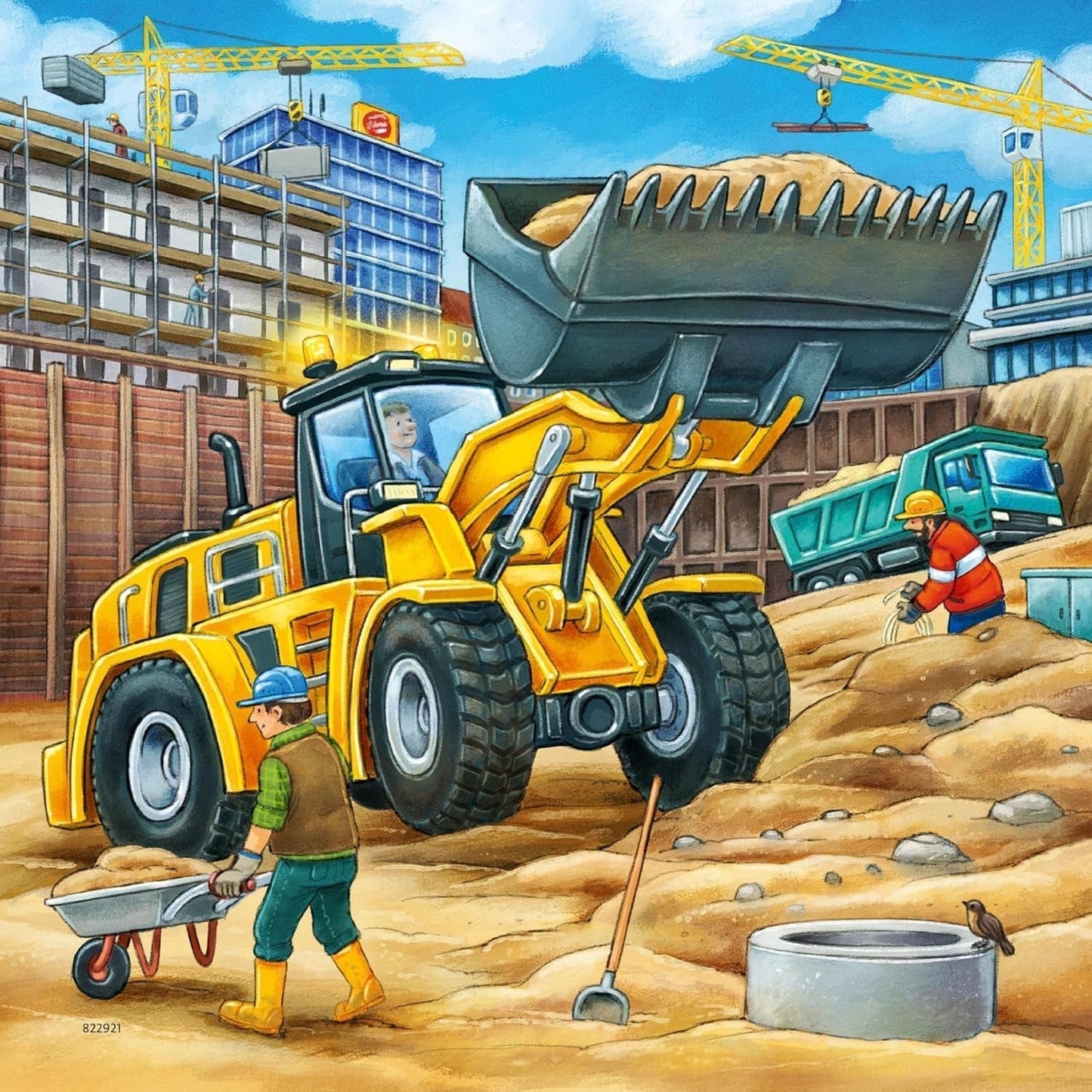 Ravensburger Puzzel voor kinderen - 09226 Grote bouwvoertuigen - Puzzel voor kinderen vanaf 5 jaar, met 3X49 stukjes Puzzel Naty Shop