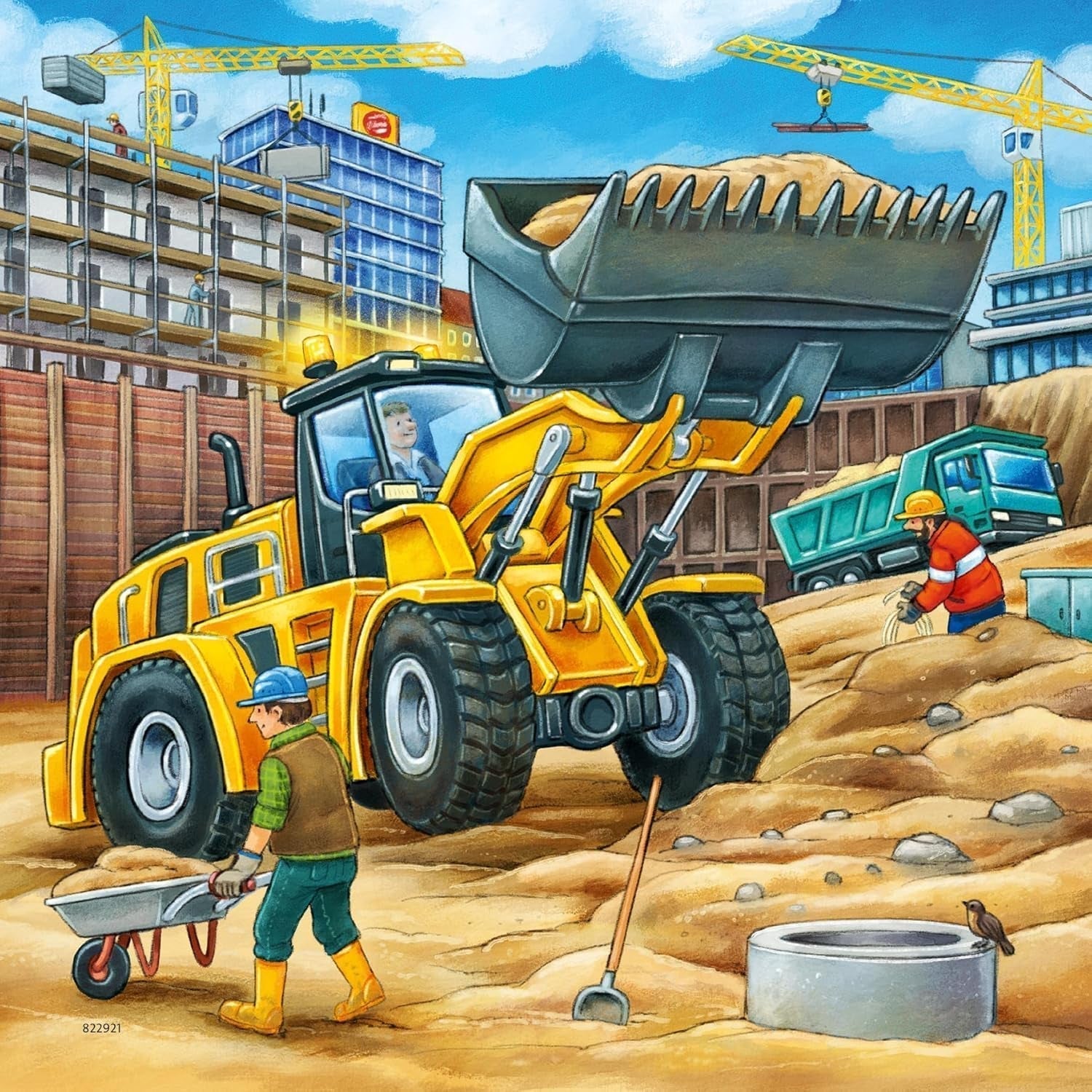 Ravensburger Puzzel voor kinderen - 09226 Grote bouwvoertuigen - Puzzel voor kinderen vanaf 5 jaar, met 3X49 stukjes Puzzel Naty Shop
