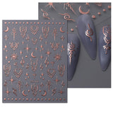 JMEOWIO Nagelsticker Mond Stern 9 Blatt Nail Art Sticker Selbstklebend Nagelaufkleber Sonne Decoratie Nageldesign Zubehör