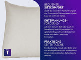 Traumnacht Cosy Back kussen, leeskussen, 70 x 40 cm beige, afneembare en wasbare hoes van 100% polyester, praktisch zijvak, Oeko-Tex gecertificeerd, geproduceerd volgens Duitse kwaliteitsnormen