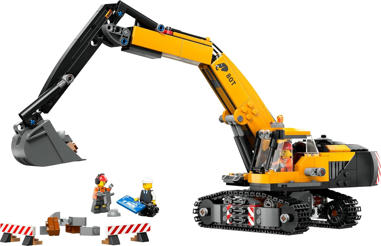 LEGO City Rupsgraafmachine, speelgoedgraafmachine voor kinderen vanaf 8 jaar, constructiespeelgoed met graafmachinemodel, bouwbare vrachtwagen met accessoires en 3 minifiguren 60420 Bouwsets Besuche den LEGO-Store