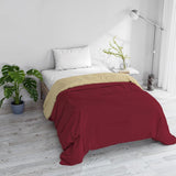 Basic winterdeken, uni en gewatteerd, donkergroen/crème, 200X245Cm Naty Shop quilts en quilts Bordeaux/crème 200X245Cm