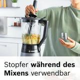 Bosch Standmixer Vitapower Serie 4 MMB6174SN, Verbesserte Versie, Hoge Edelstahl-Klingen, 1,5L Glasbehälter, 0,6L To-Go-Flasche, Spülmaschinenfeste Teile, 30.000 U/Min, 1200 W, Silver Kitchen Naty Shop