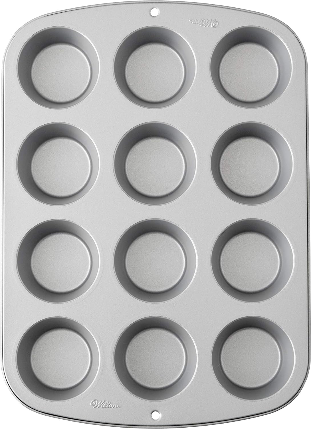Wilton 03-3118 Cupcake-/Muffin Backform, Recept Rechts, Antihaft, 12 Vertiefungen, Grau Vormen en bakplaten Naty Shop