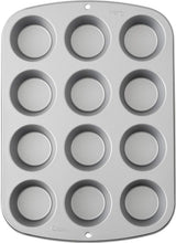 Wilton 03-3118 Cupcake-/Muffin Backform, Recept Rechts, Antihaft, 12 Vertiefungen, Grau Vormen en bakplaten Naty Shop
