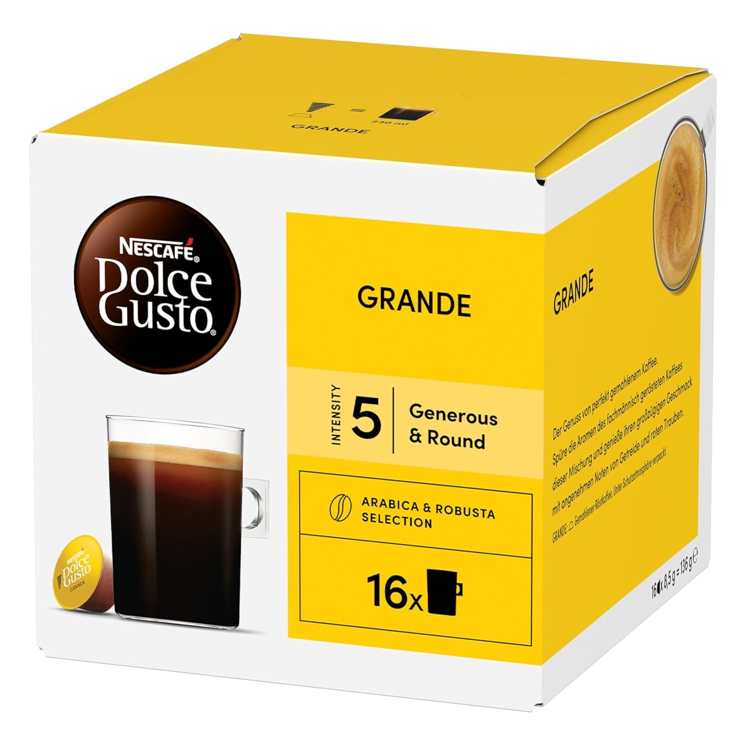 NESCAFÉ DOLCE GUSTO Grande Kaffeekapseln 3er-pakket (3 x 16 Kapseln)