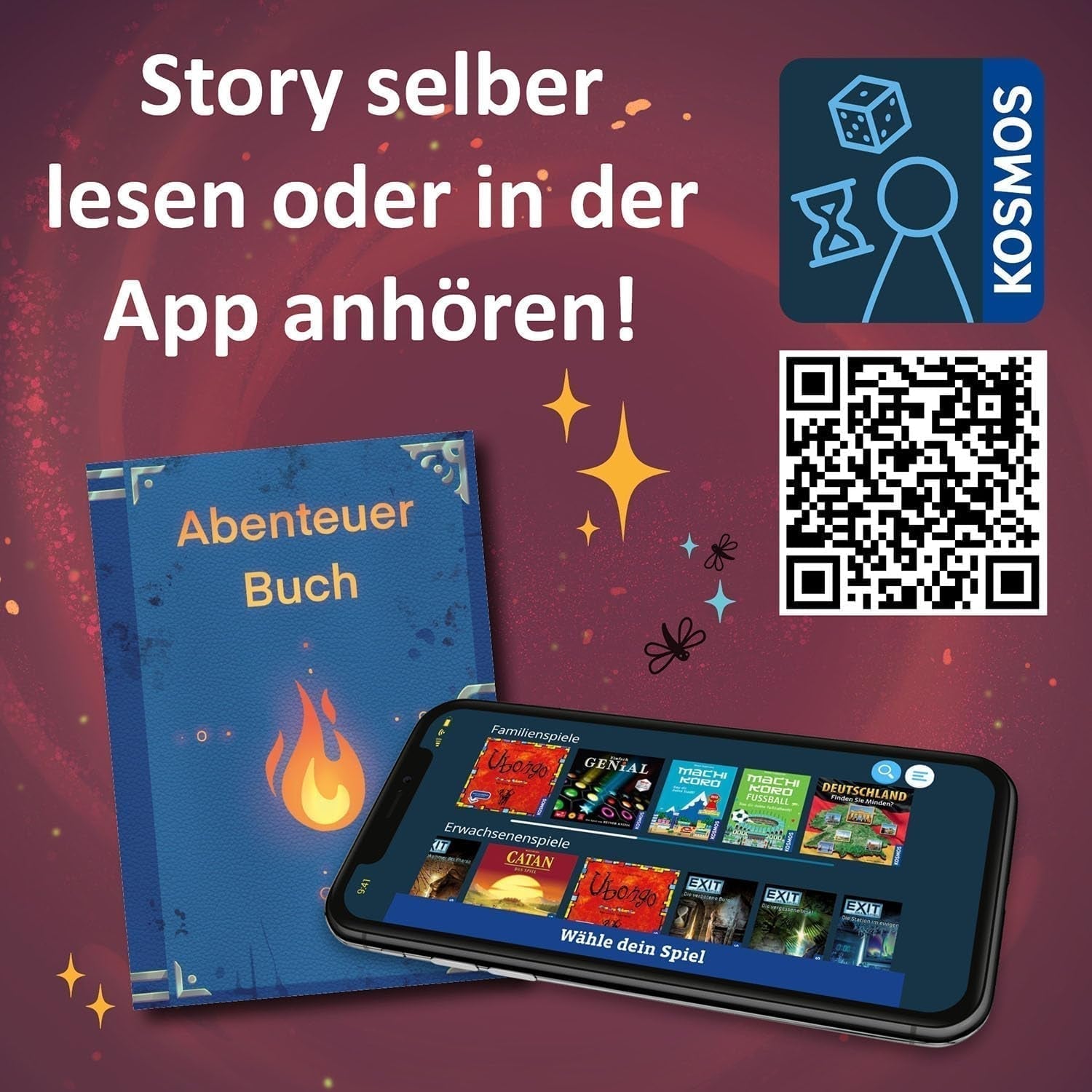 KOSMOS 684853 Den Tiefen Des Vulkans avonturenpuzzel, 258 stukjes, interactieve avonturenpuzzel voor kinderen vanaf 8 jaar, ontdek een avonturenverhaal met elk puzzelstukje puzzel Naty Shop
